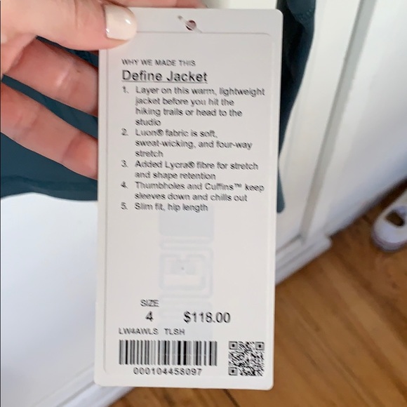Lululemon define jacket fuel green size 4 nwt - Picture 4 of 4